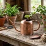 Sprout and Soil Stainless Steel Long Spout Copper Watering Can - Image 2