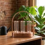 Sprout and Soil Copper Wire Metal Frame Propagation Station with 3 Glass Test Tubes - Image 3